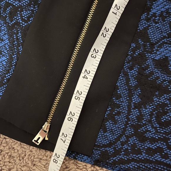 TED BAKER Carron Jaquard Panel Pencil Skirt Blue Black Wool Blend - Picture 11 of 11